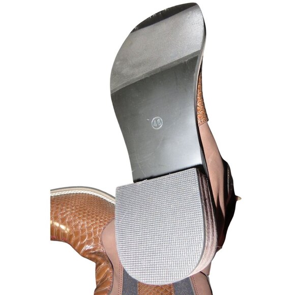 Rodeo Western Vegan Suede and Python Embossed Leather Ankle boots size 46 US 12 - Picture 9 of 10